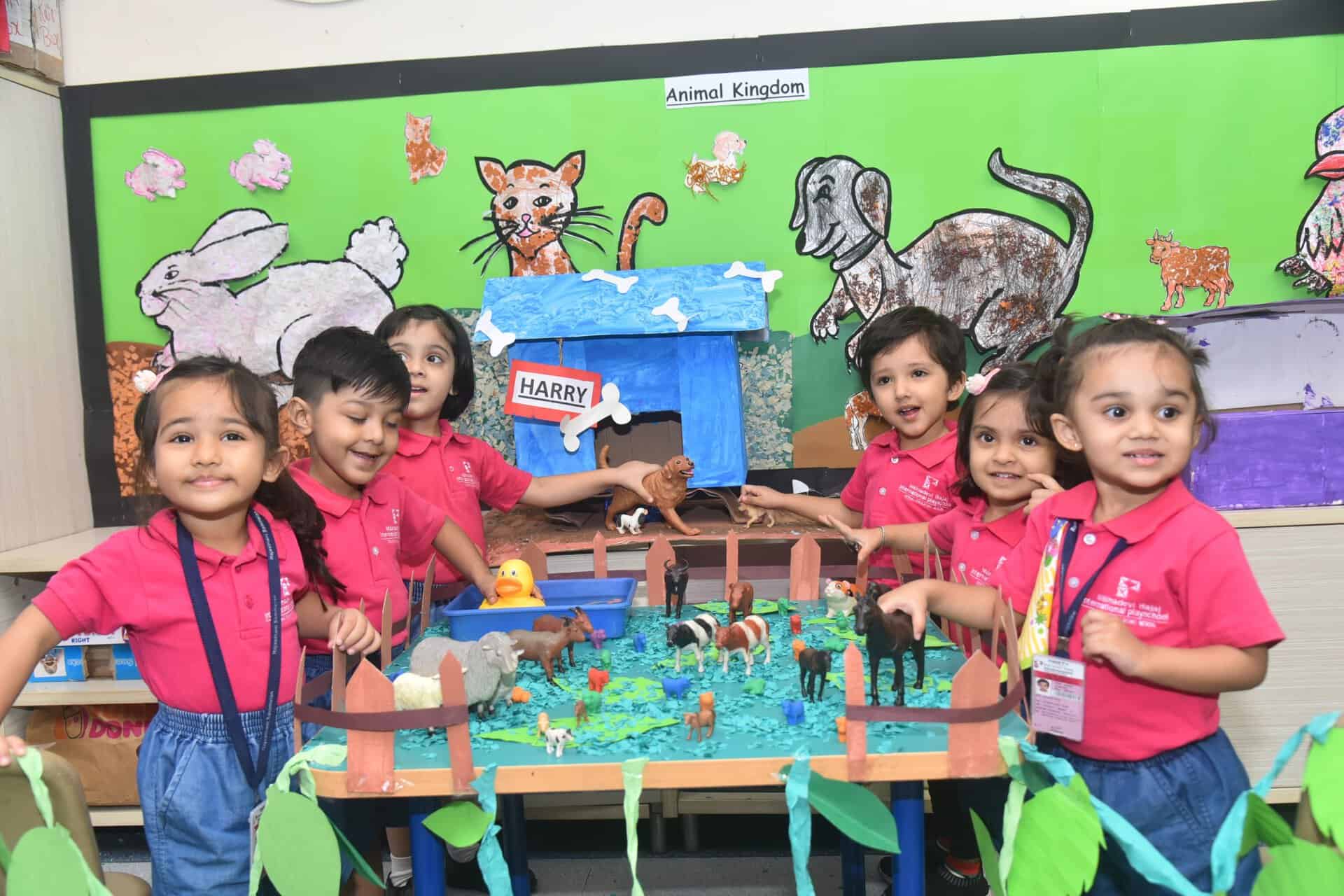 Children learning at Mainadevi Bajaj International Playschool